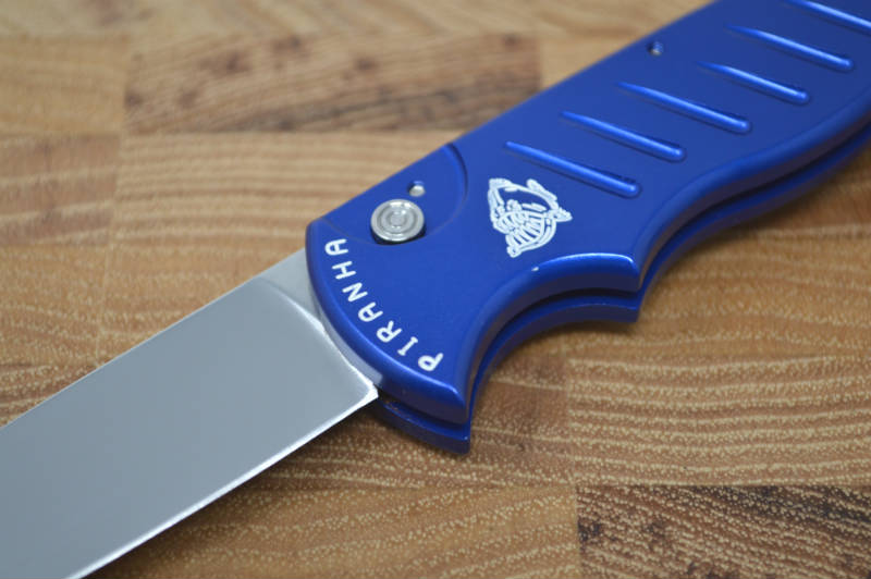 Piranha Knives "Pocket" - 154CM Blade / Blue Aluminum Handle