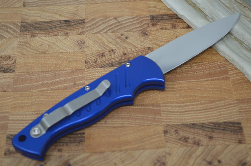 Piranha Knives "Pocket" - 154CM Blade / Blue Aluminum Handle - Northwest Knives