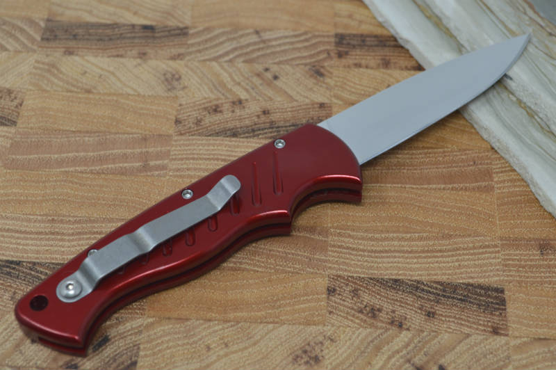 Piranha Knives "Pocket" - 154CM Blade / Red Aluminum Handle