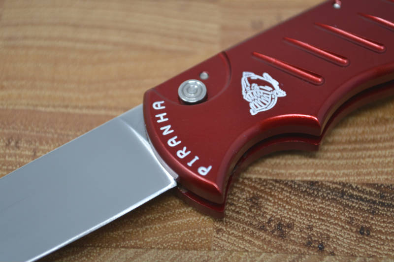 Piranha Knives "Pocket" - 154CM Blade / Red Aluminum Handle - Northwest Knives