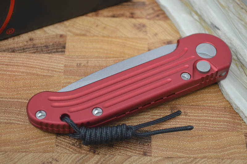 Microtech L.U.D.T - Red Handle / Stonewash Standard Blade 135-10RD - Northwest Knives