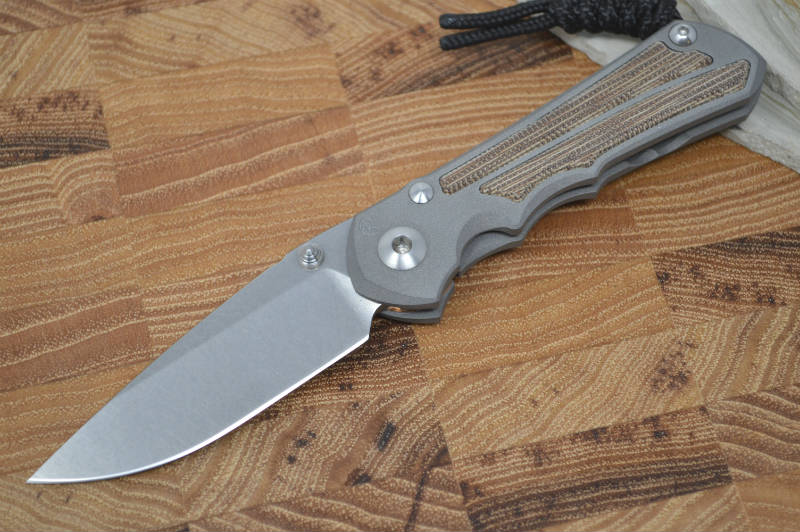 Chris Reeve Knives Small Inkosi - Natural Canvas Micarta Inlays - Drop Point Blade - Northwest Knives