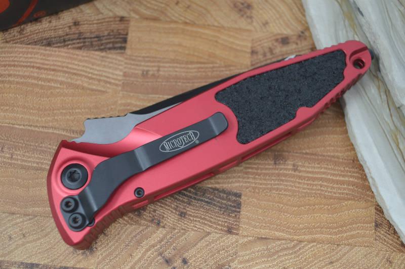 Microtech SOCOM Elite Auto - Tanto Black Blade / Red Handle 161A-1RD - Northwest Knives