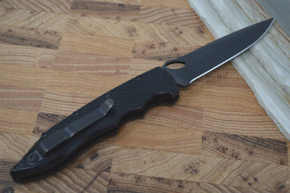 Piranha Knives "Mini Predator" - S30V Black Blade / Black Aluminum Handle
