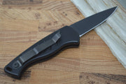 Piranha Knives "Fingerling" - 154CM Black Blade / Black Aluminum Handle - Northwest Knives