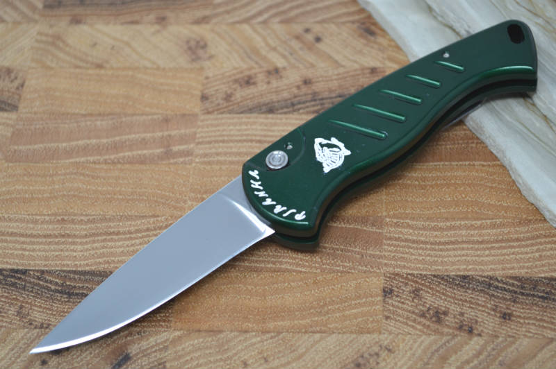 Piranha Knives "Fingerling" - 154CM Blade / Green Aluminum Handle - Northwest Knives