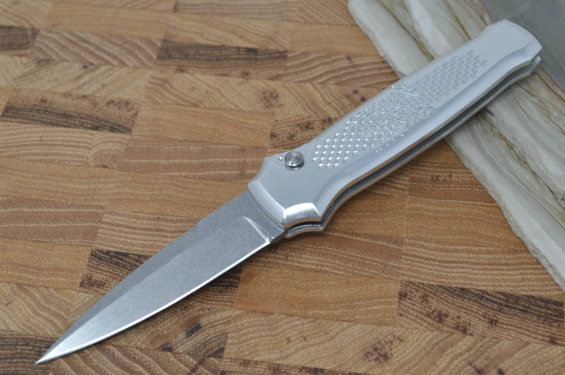 Piranha Knives "Prowler" - 154CM Blade / Silver Aluminum Handle