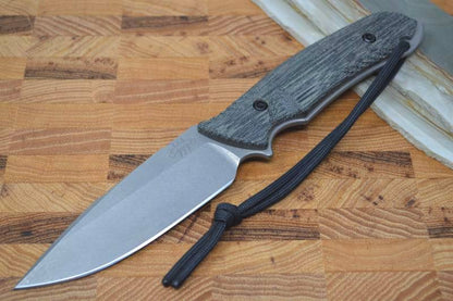 The Attleboro Knife - Stonewashed Blade w/ Black Boltaron Sheath