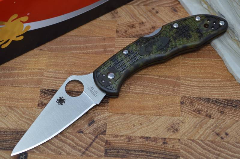 Spyderco Delica - Zome Green Handle / Satin Blade - C11ZFPGR
