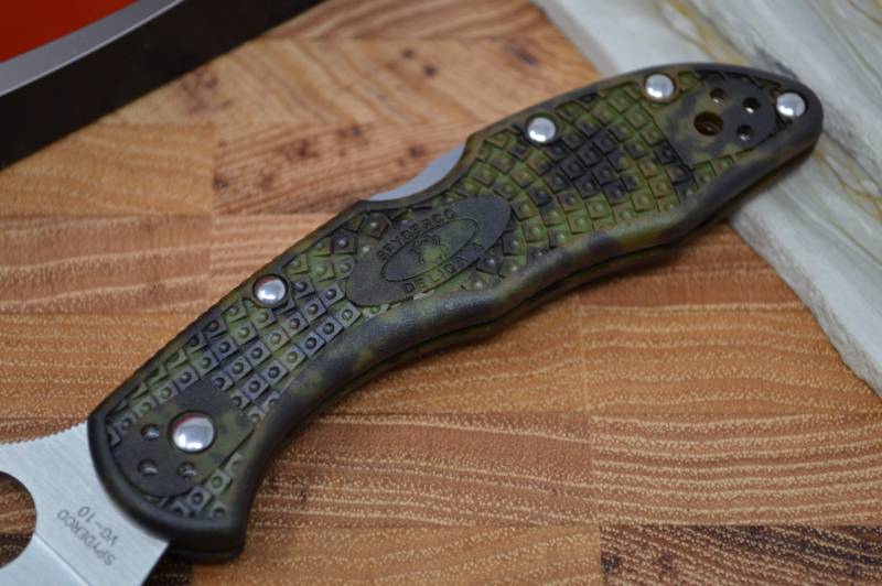 Spyderco Delica - Zome Green Handle / Satin Blade - C11ZFPGR
