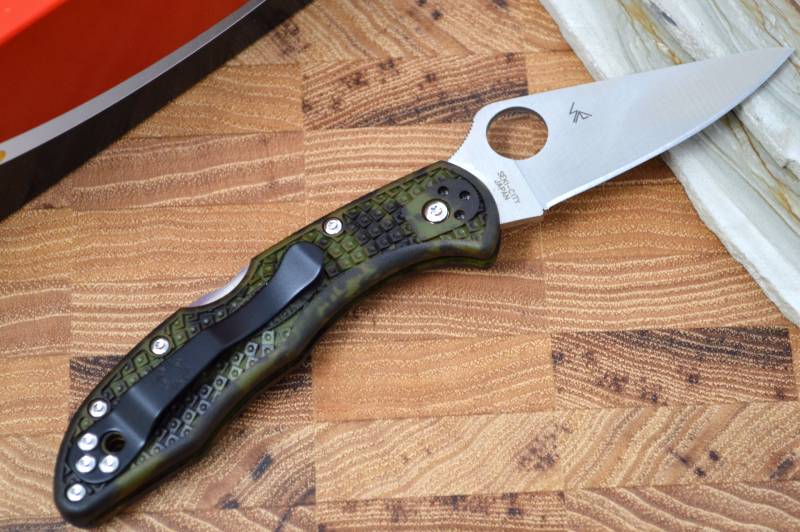 Spyderco Delica - Zome Green Handle / Satin Blade - C11ZFPGR
