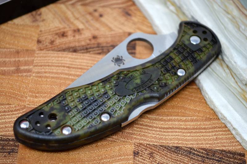Spyderco Delica - Zome Green Handle / Satin Blade - C11ZFPGR