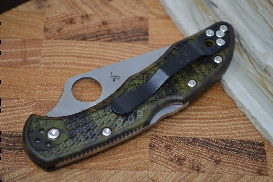 Spyderco Delica - Zome Green Handle / Satin Blade - C11ZFPGR