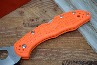 Spyderco Delica - Flat Ground Orange Handle / Satin Blade - C11FPOR