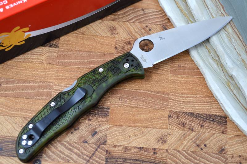 Spyderco Endura - Zome Green Handle / Satin Blade - C10ZFPGR