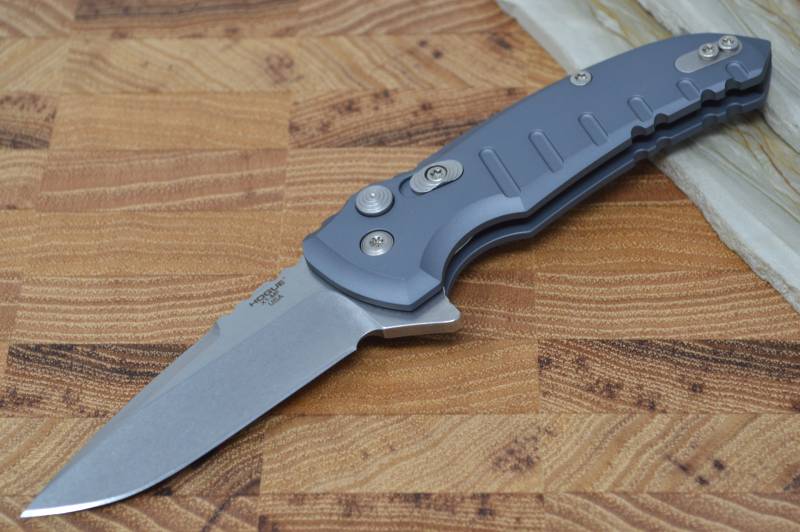 Hogue Knives X1 Microflip - Grey Matte Aluminum Handle / 154CM Blade