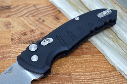 Hogue Knives Microswitch Auto - Black Aluminum Handle / 154CM Blade