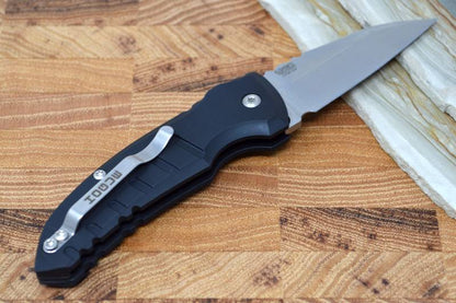 Hogue Knives Microswitch Auto - Black Aluminum Handle / 154CM Blade