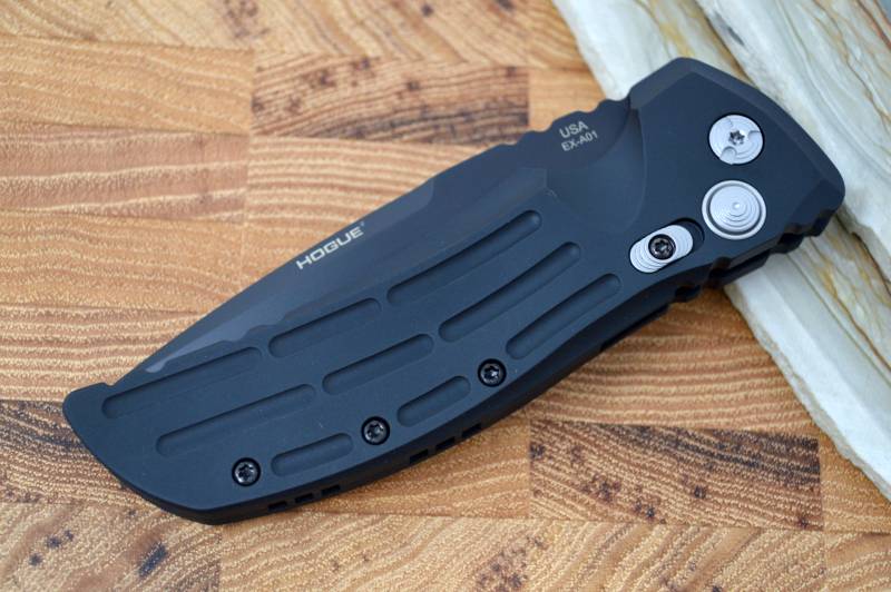 Hogue Knives EX A01 Auto - Matte Black Aluminum Handle / 154CM Blade 34110