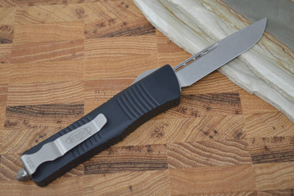 Microtech Troodon OTF - Single Edge Stonewash / Black Handle - 139-10 - Northwest Knives