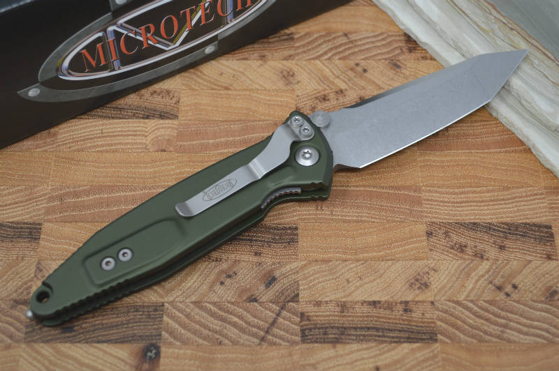 Microtech Socom Elite Knife With Olive Aluminum Handle & Black G10 Inserts | Northwest Knives