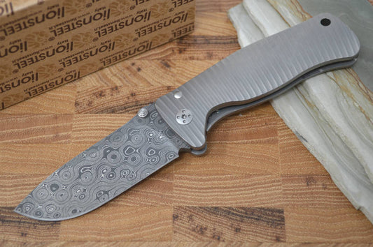 Lionsteel SR-2 Damascus Rain Drop Damascus Chad Nichols - SR2DR G - Northwest Knives