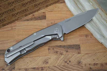 Grey Titanium 6AI4V Handle For Lionsteel Tre Knife | Drop Point Blade | Northwest Knives
