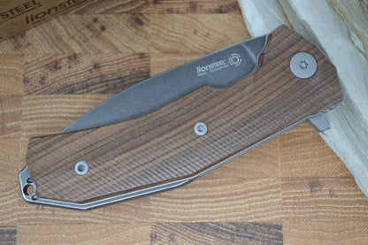 Lionsteel KUR Flipper w/ IKBS Flipper System - Santos Wood - KUR-BST - Northwest Knives