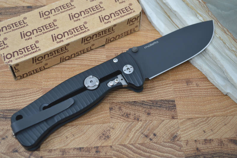 Lionsteel SR2A-BB Aluminum Black Handle / Black Blade - Northwest Knives