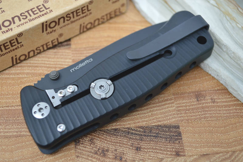 Lionsteel SR2A-BB Aluminum Black Handle / Black Blade - Northwest Knives