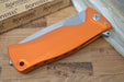 Lionsteel SR-11 Orange Aluminum Integral Flipper - Satin Blade - SR11A-OS - Northwest Knives