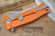 Lionsteel SR-11 Orange Aluminum Integral Flipper - Satin Blade - SR11A-OS - Northwest Knives