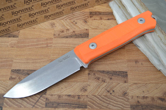 Lionsteel B40 Orange G-10 Handle - Fixed Blade - Northwest Knives