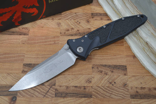 Microtech SOCOM Elite - Stonewash Blade / Black Handles w/ Black Inserts 160-10 - Northwest Knives