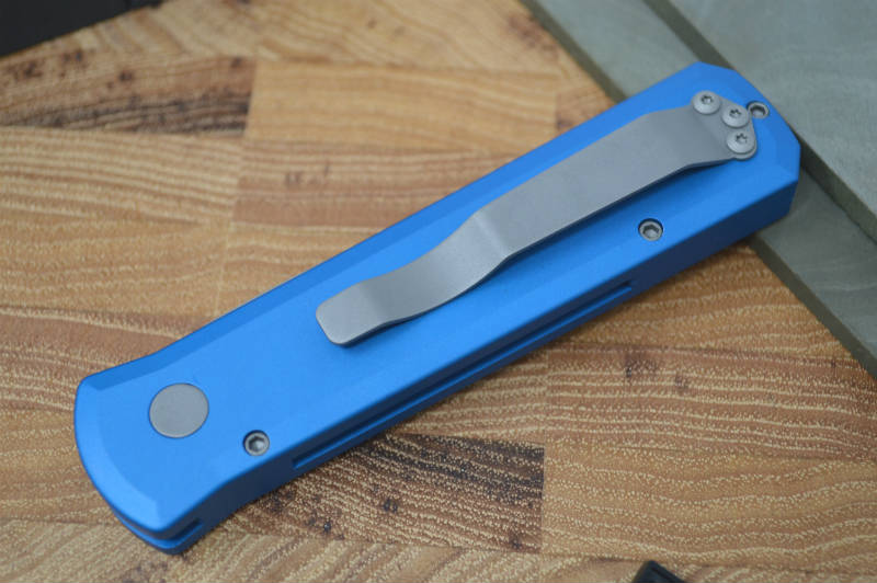 Pro Tech Godson Auto - Blue Handle - Blasted Blade - Northwest Knives