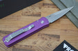 Pro Tech Godson Auto - Purple Handle - Satin Plain Edge Blade - Northwest Knives