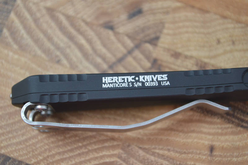 Heretic Knives Manticore S OTF - Black / Battleworn Tanto - Northwest Knives