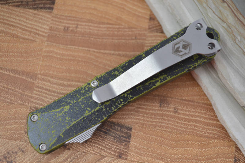 Heretic Knives Manticore S OTF - Breakthrough Green Handle / Stonewash Tanto - Northwest Knives