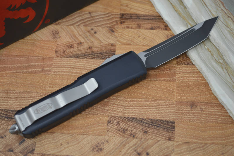 Microtech UTX-85 OTF - Single Edge / Tanto Black Blade / Black Body - 233-1 - Northwest Knives