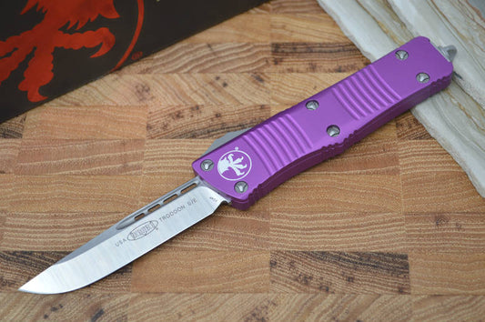 Microtech Troodon OTF - Satin Single Edge / Violet Handle - 139-4VI - Northwest Knives