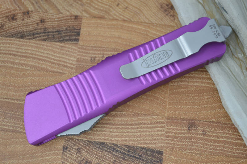 Microtech Troodon OTF - Satin Single Edge / Violet Handle - 139-4VI - Northwest Knives