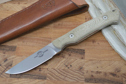 White River Knives Small Game - Olive Drab Canvas Micarta Handle - Northwest Knives