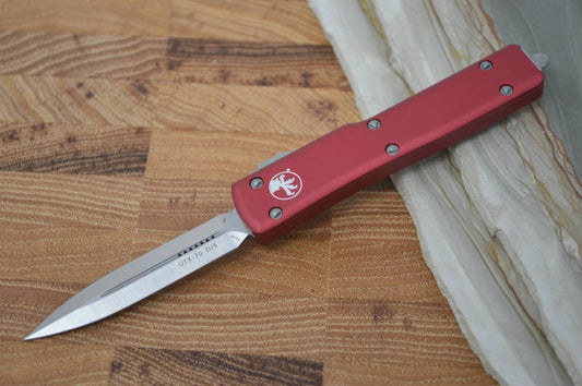 Microtech UTX-70 OTF - Red Handle / Satin D/E Blade - 147-4RD - Northwest Knives