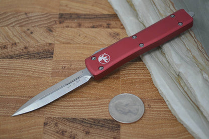 Microtech UTX-70 OTF - Red Handle / Satin D/E Blade - 147-4RD - Northwest Knives