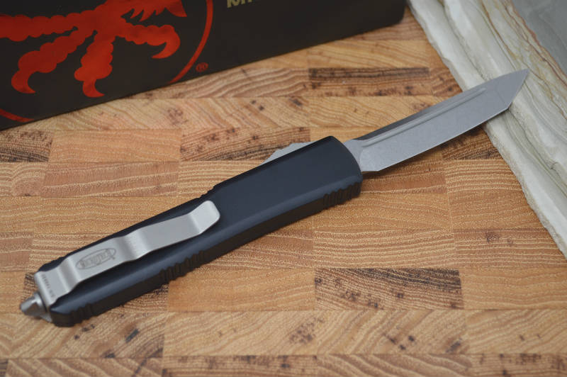 Microtech Ultratech OTF - Tanto Edge / Stonewash Blade / Black Body - 123-10 - Northwest Knives