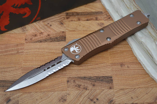 Microtech Troodon OTF - Double Edge / Stonewash Partial Serrated Blade - 138-11TA - Northwest Knives