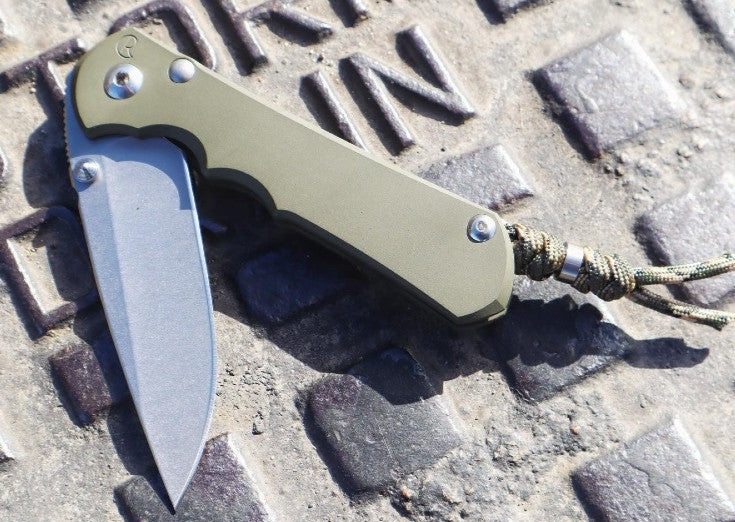 Chris Reeve Knives Large Inkosi NWK Exclusive - Drop Point Blade / CPM-S45VN / OD Green Cerakote Handle / Camo Lanyard with Bead LIN-1136 - Northwest Knives