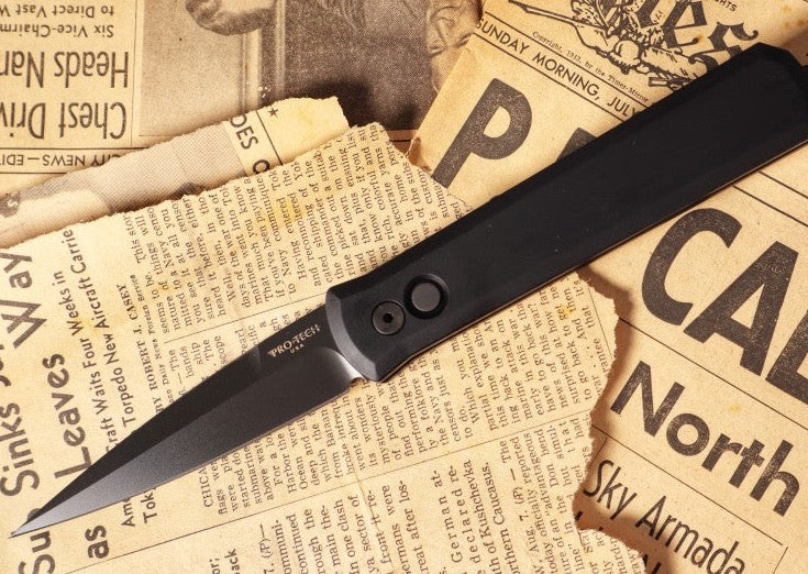 Pro Tech Godfather SWAT Auto - Black Aluminum Handle / Black Blade / Black Hardware 921SWAT - Northwest Knives