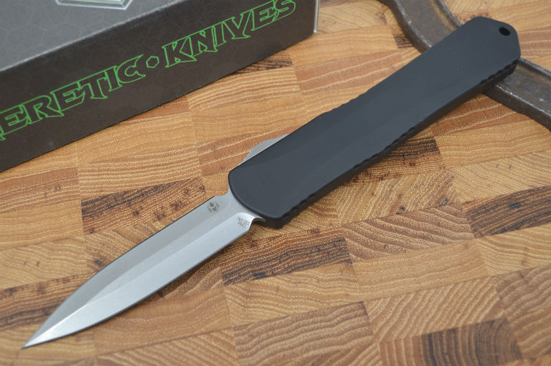 Heretic Knives Manticore OTF - Black / Stonewashed Double Edge - Northwest Knives