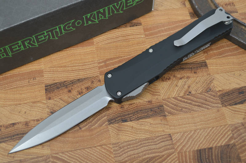 Heretic Knives Manticore OTF - Black / Stonewashed Double Edge - Northwest Knives
